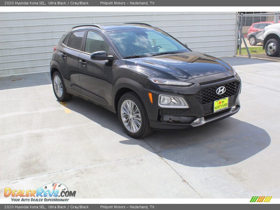 2020 Hyundai Kona SEL Ultra Black / Gray/Black Photo #2