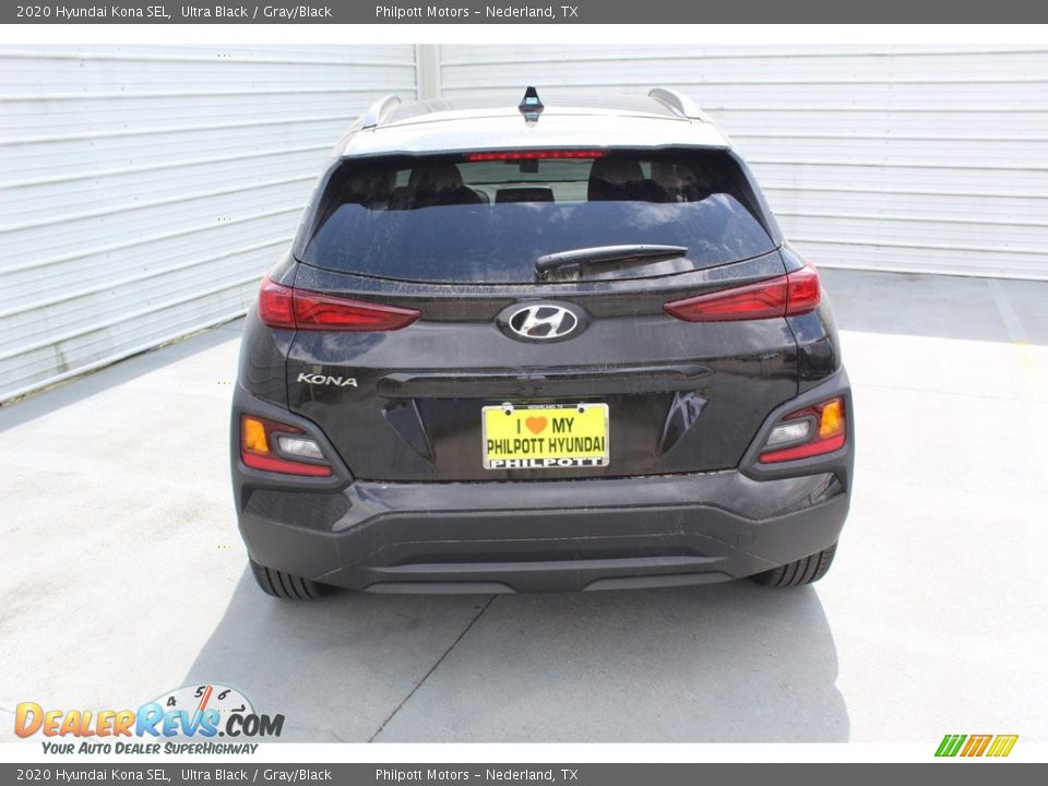 2020 Hyundai Kona SEL Ultra Black / Gray/Black Photo #7