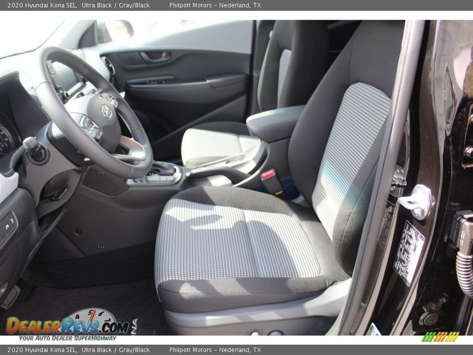 2020 Hyundai Kona SEL Ultra Black / Gray/Black Photo #10