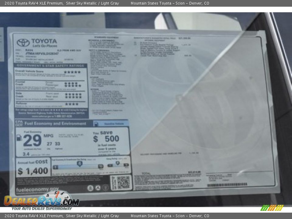 2020 Toyota RAV4 XLE Premium Silver Sky Metallic / Light Gray Photo #11