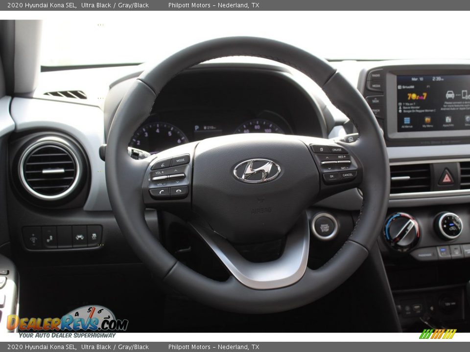 2020 Hyundai Kona SEL Ultra Black / Gray/Black Photo #24