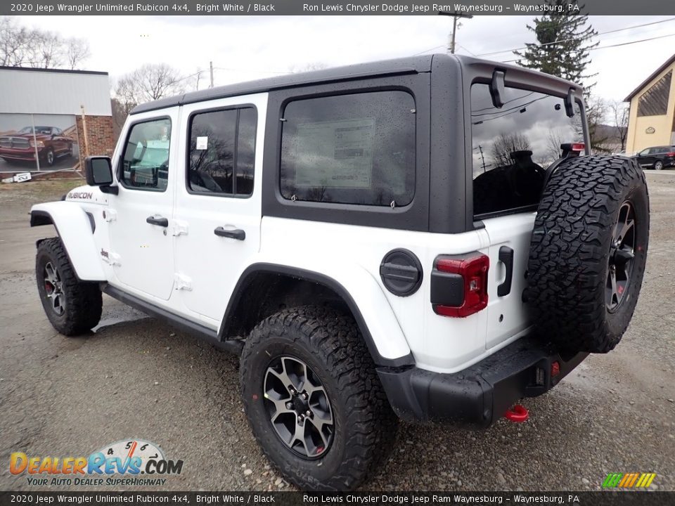 2020 Jeep Wrangler Unlimited Rubicon 4x4 Bright White / Black Photo #3