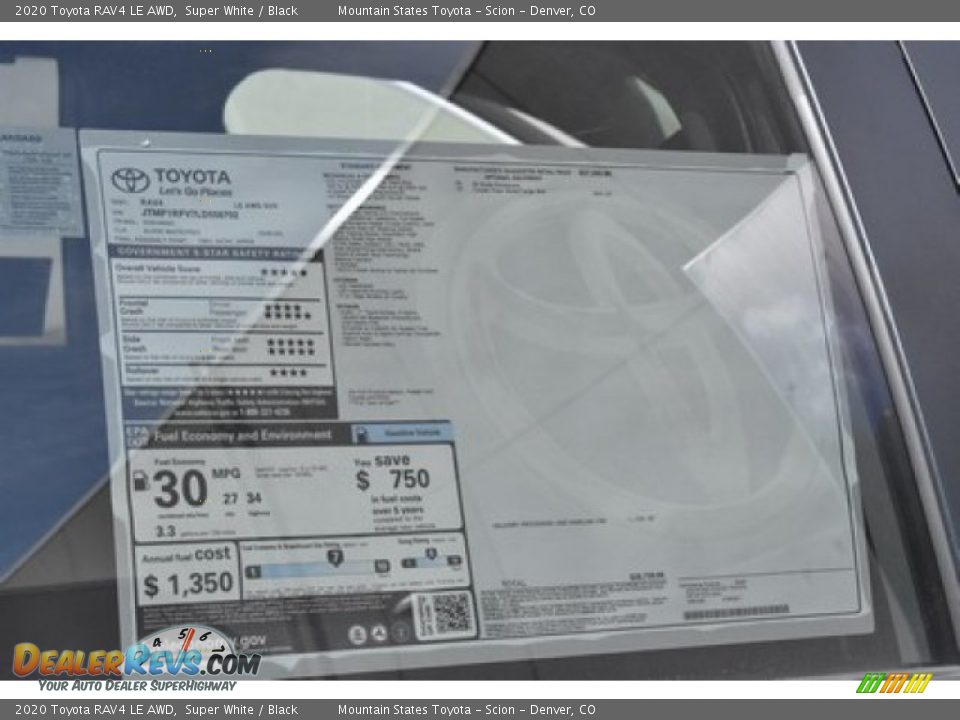 2020 Toyota RAV4 LE AWD Super White / Black Photo #10