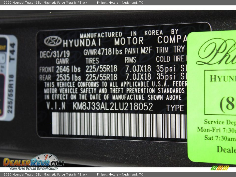 2020 Hyundai Tucson SEL Magnetic Force Metallic / Black Photo #24