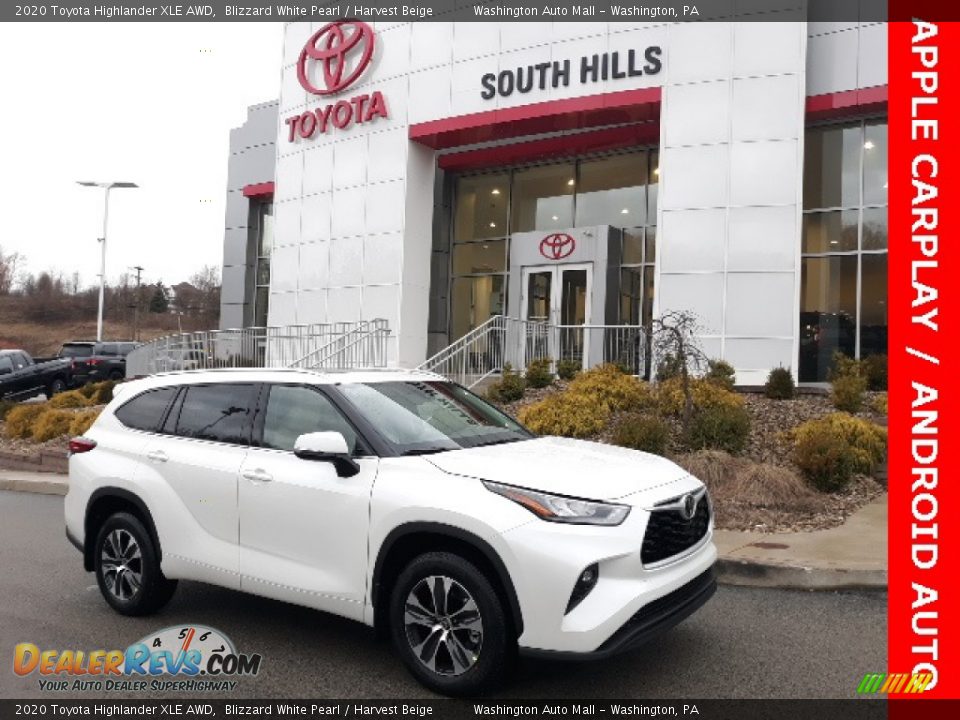 2020 Toyota Highlander XLE AWD Blizzard White Pearl / Harvest Beige Photo #1