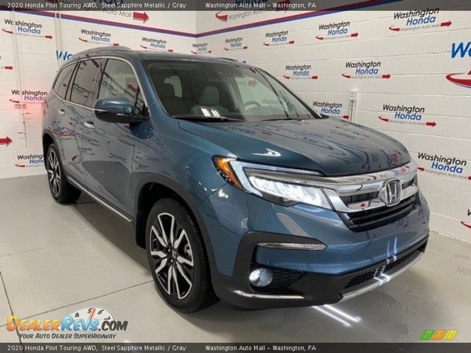 2020 Honda Pilot Touring AWD Steel Sapphire Metallic / Gray Photo #2