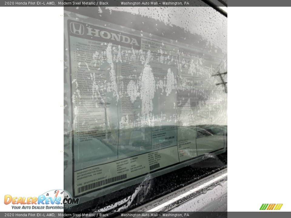 2020 Honda Pilot EX-L AWD Modern Steel Metallic / Black Photo #15