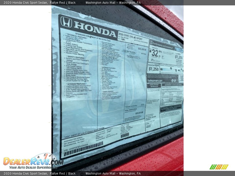 2020 Honda Civic Sport Sedan Rallye Red / Black Photo #15