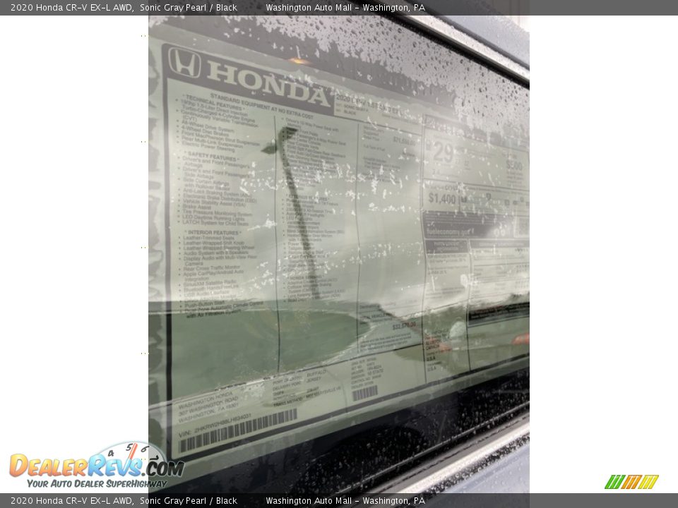 2020 Honda CR-V EX-L AWD Sonic Gray Pearl / Black Photo #15
