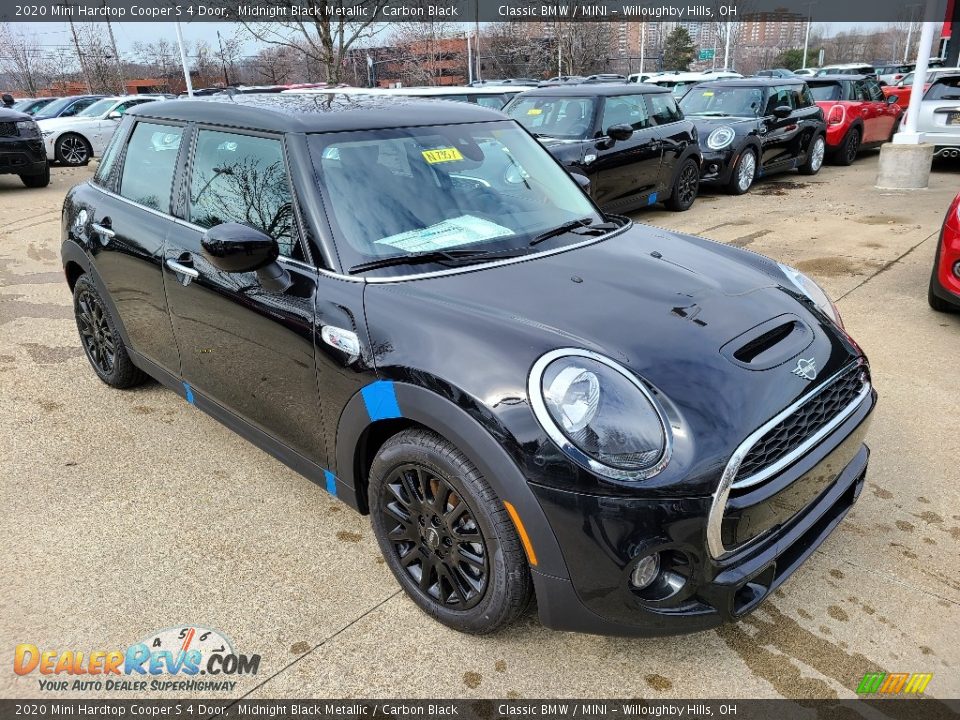 2020 Mini Hardtop Cooper S 4 Door Midnight Black Metallic / Carbon Black Photo #1