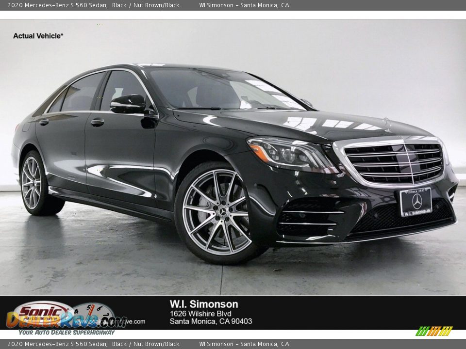 2020 Mercedes-Benz S 560 Sedan Black / Nut Brown/Black Photo #1