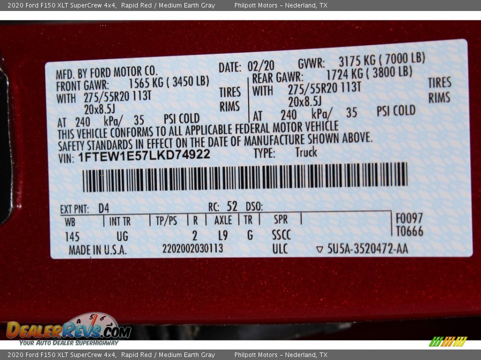 2020 Ford F150 XLT SuperCrew 4x4 Rapid Red / Medium Earth Gray Photo #23