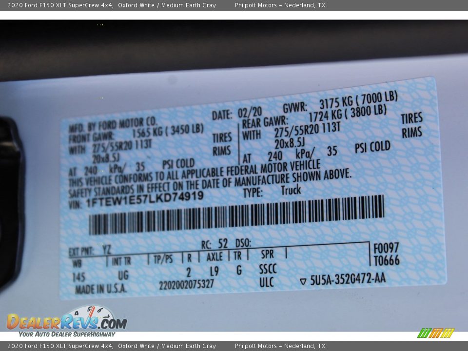 2020 Ford F150 XLT SuperCrew 4x4 Oxford White / Medium Earth Gray Photo #22