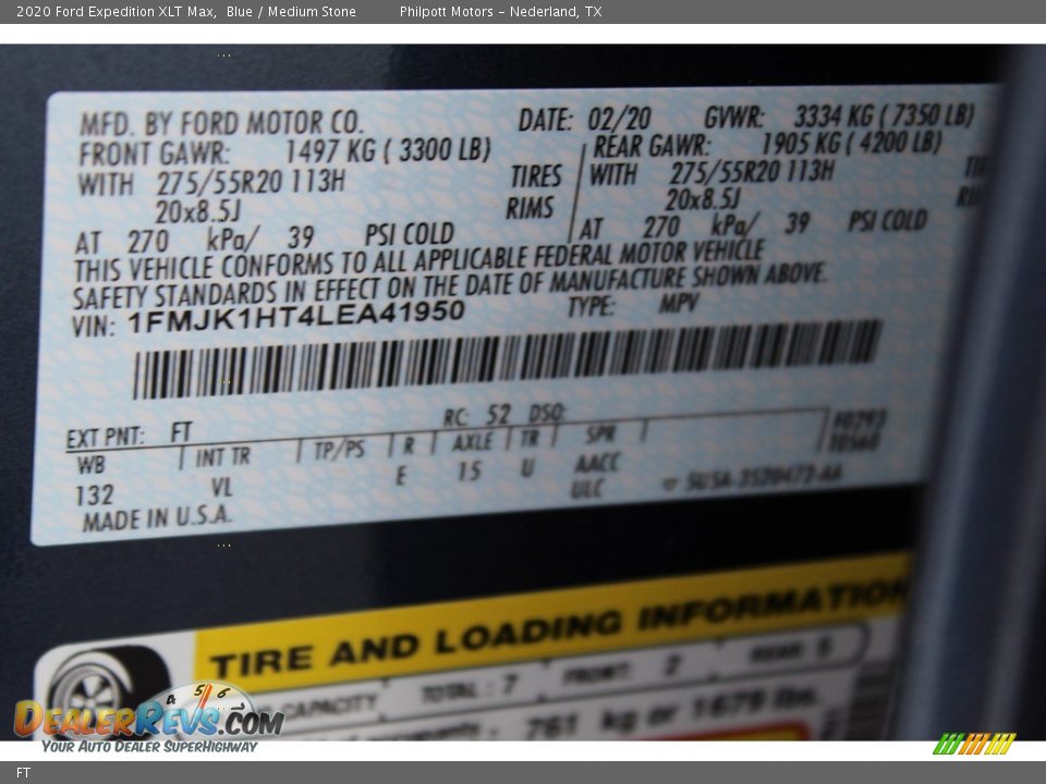 Ford Color Code FT Blue