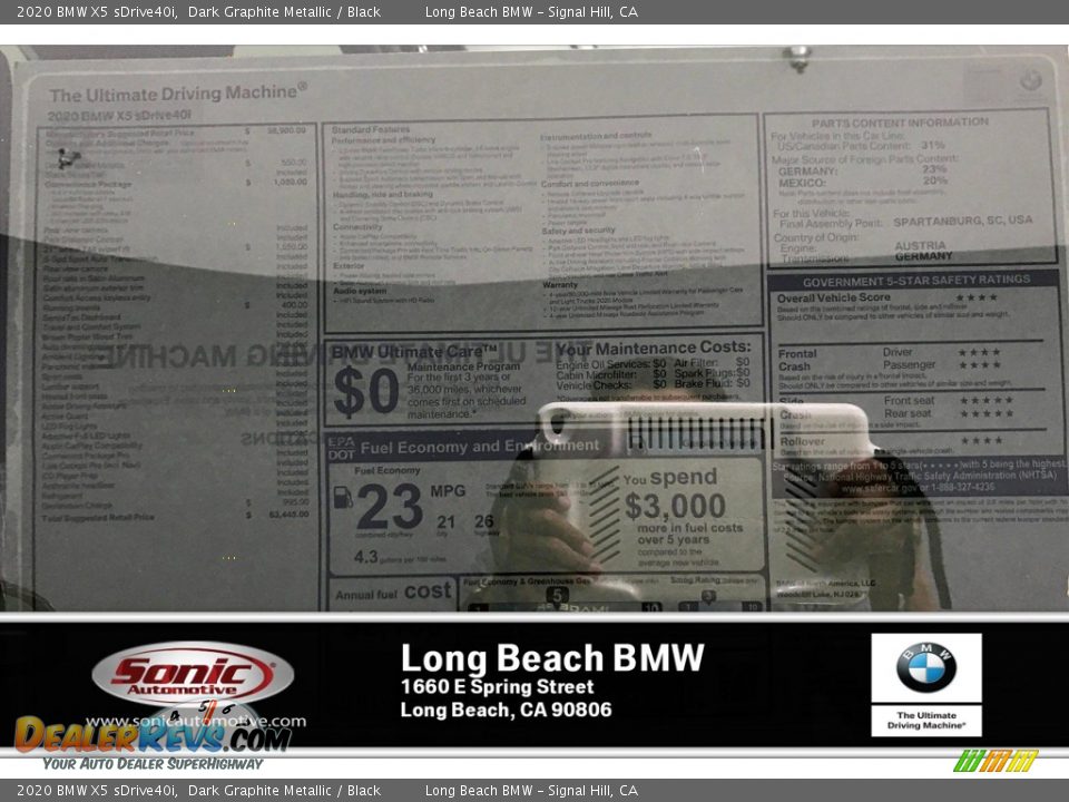 2020 BMW X5 sDrive40i Dark Graphite Metallic / Black Photo #10