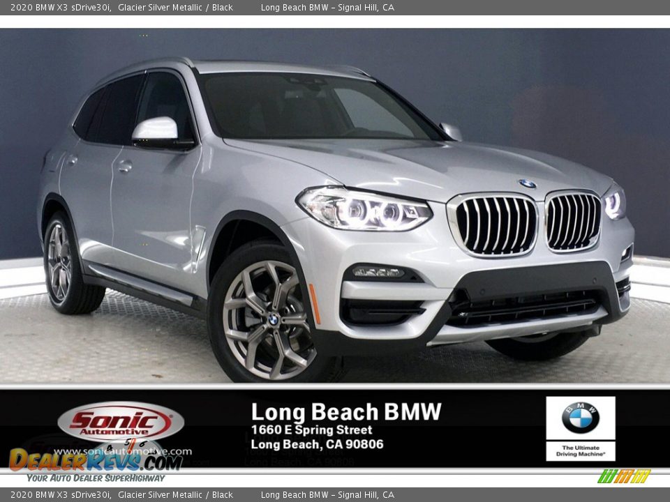 2020 BMW X3 sDrive30i Glacier Silver Metallic / Black Photo #1