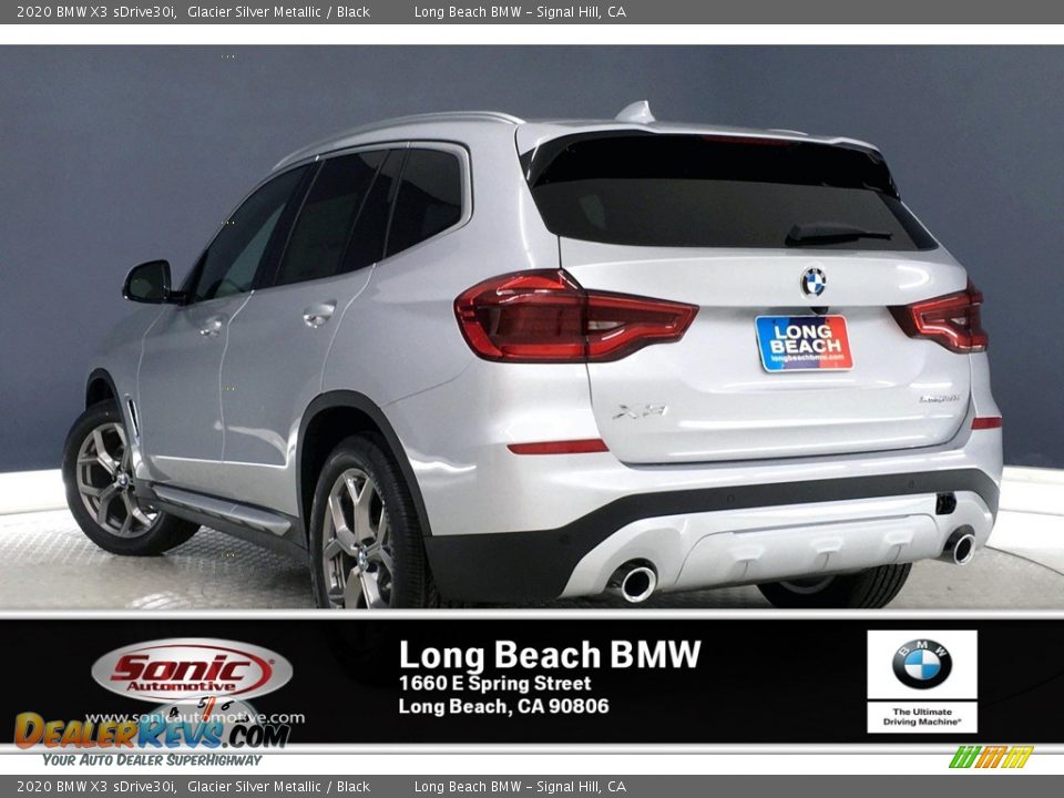 2020 BMW X3 sDrive30i Glacier Silver Metallic / Black Photo #2