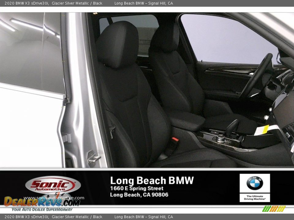 2020 BMW X3 sDrive30i Glacier Silver Metallic / Black Photo #7
