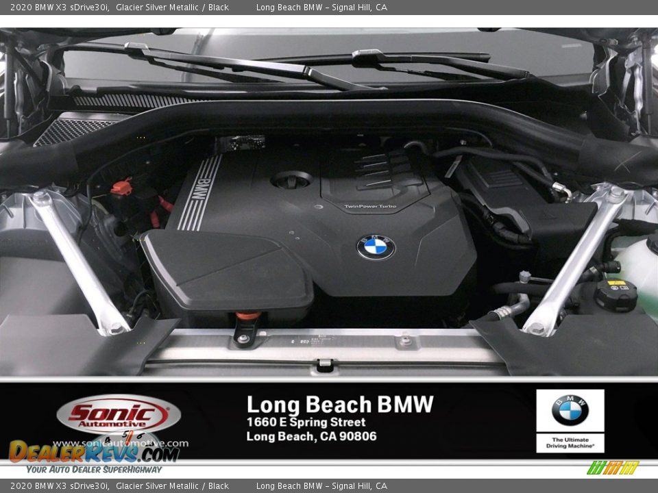2020 BMW X3 sDrive30i Glacier Silver Metallic / Black Photo #8