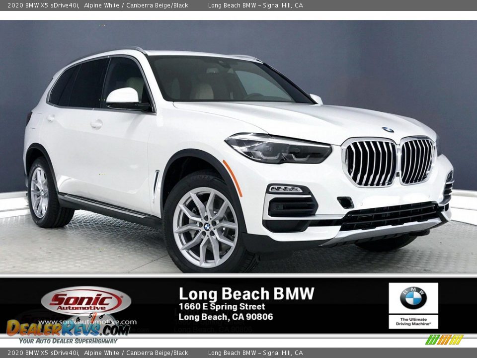 2020 BMW X5 sDrive40i Alpine White / Canberra Beige/Black Photo #1