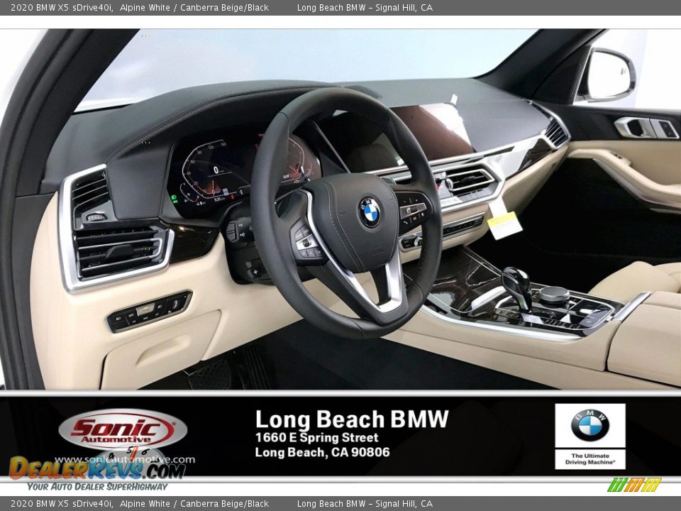 2020 BMW X5 sDrive40i Alpine White / Canberra Beige/Black Photo #4