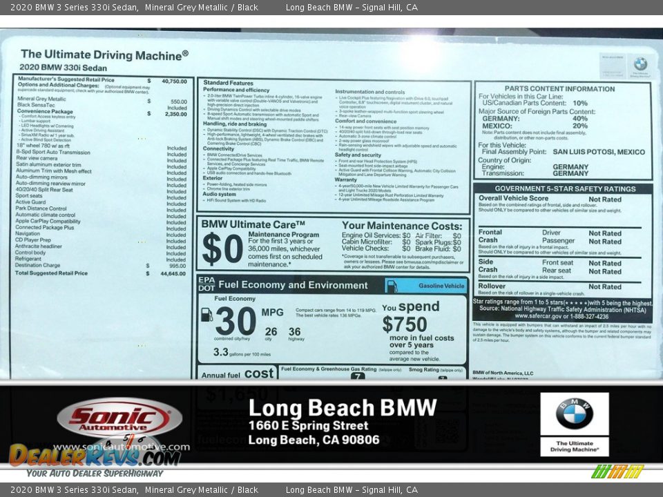 2020 BMW 3 Series 330i Sedan Mineral Grey Metallic / Black Photo #10