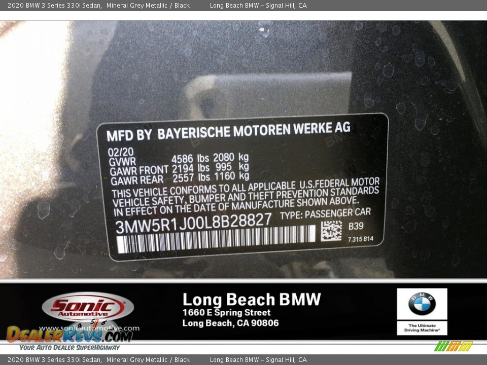 2020 BMW 3 Series 330i Sedan Mineral Grey Metallic / Black Photo #11