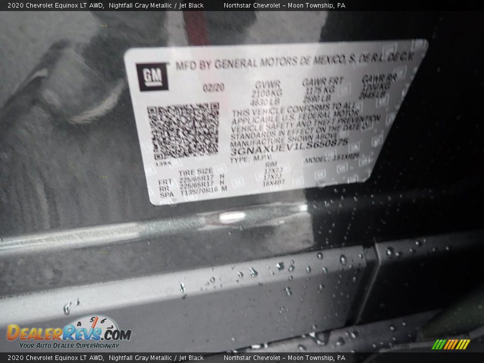 2020 Chevrolet Equinox LT AWD Nightfall Gray Metallic / Jet Black Photo #16
