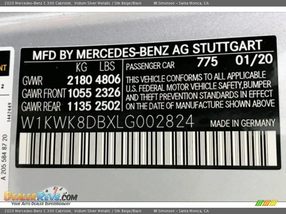 2020 Mercedes-Benz C 300 Cabriolet Iridium Silver Metallic / Silk Beige/Black Photo #11