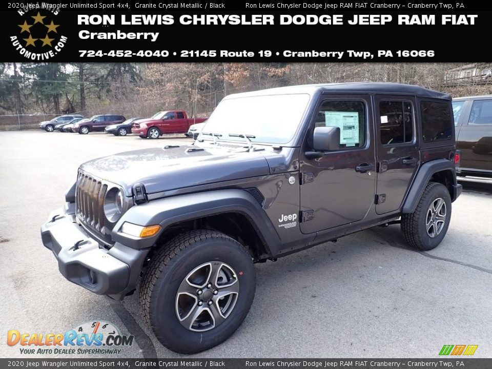2020 Jeep Wrangler Unlimited Sport 4x4 Granite Crystal Metallic / Black Photo #1