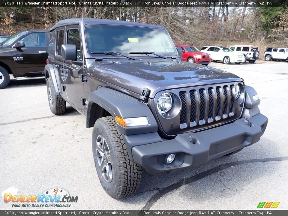2020 Jeep Wrangler Unlimited Sport 4x4 Granite Crystal Metallic / Black Photo #7