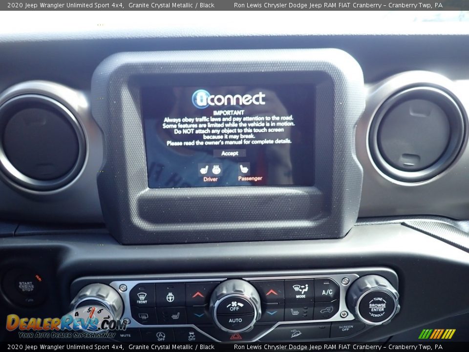 2020 Jeep Wrangler Unlimited Sport 4x4 Granite Crystal Metallic / Black Photo #16
