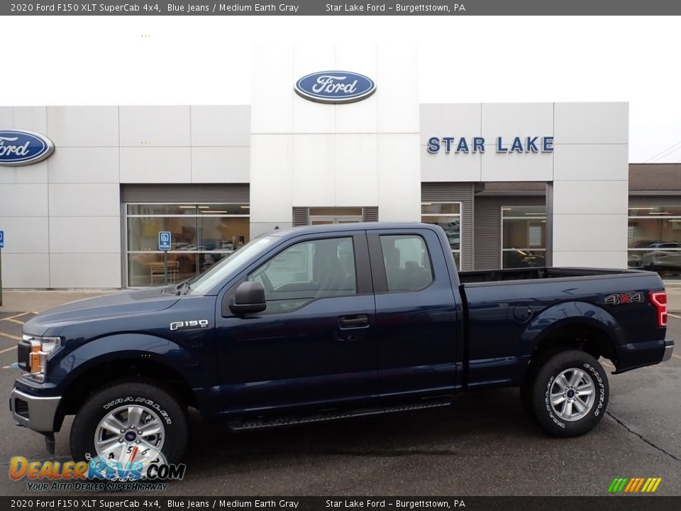 2020 Ford F150 XLT SuperCab 4x4 Blue Jeans / Medium Earth Gray Photo #1