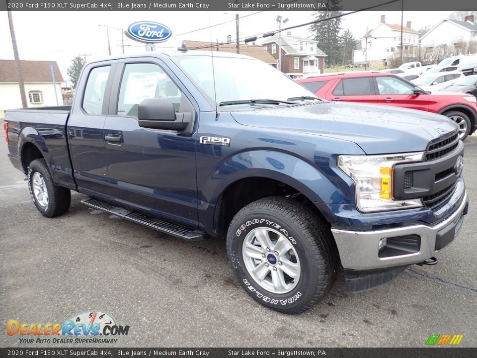 2020 Ford F150 XLT SuperCab 4x4 Blue Jeans / Medium Earth Gray Photo #7