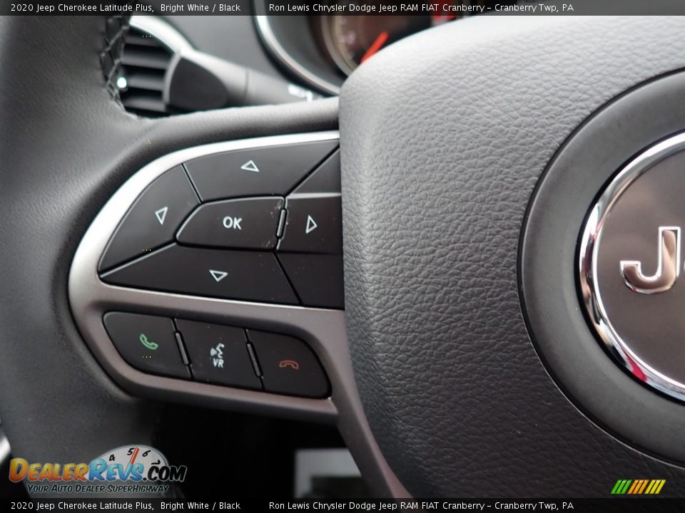 2020 Jeep Cherokee Latitude Plus Bright White / Black Photo #19