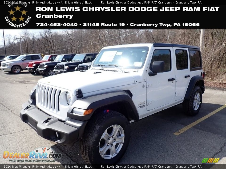 2020 Jeep Wrangler Unlimited Altitude 4x4 Bright White / Black Photo #1