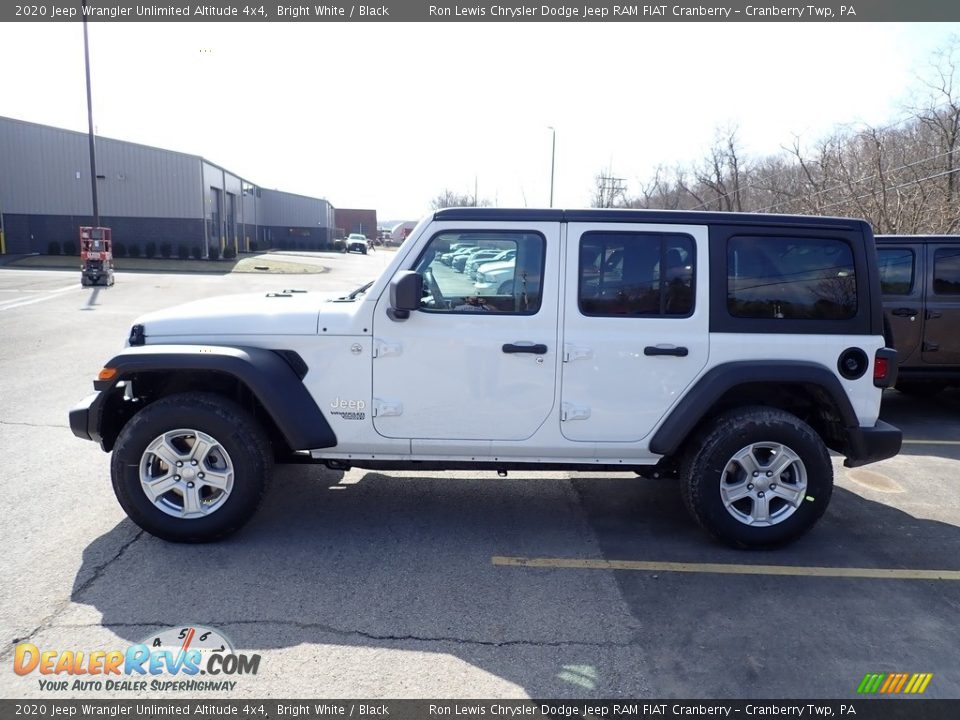 2020 Jeep Wrangler Unlimited Altitude 4x4 Bright White / Black Photo #2