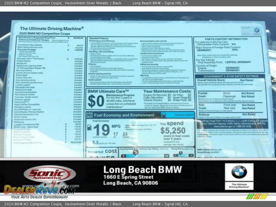 2020 BMW M2 Competition Coupe Hockenheim Silver Metallic / Black Photo #10