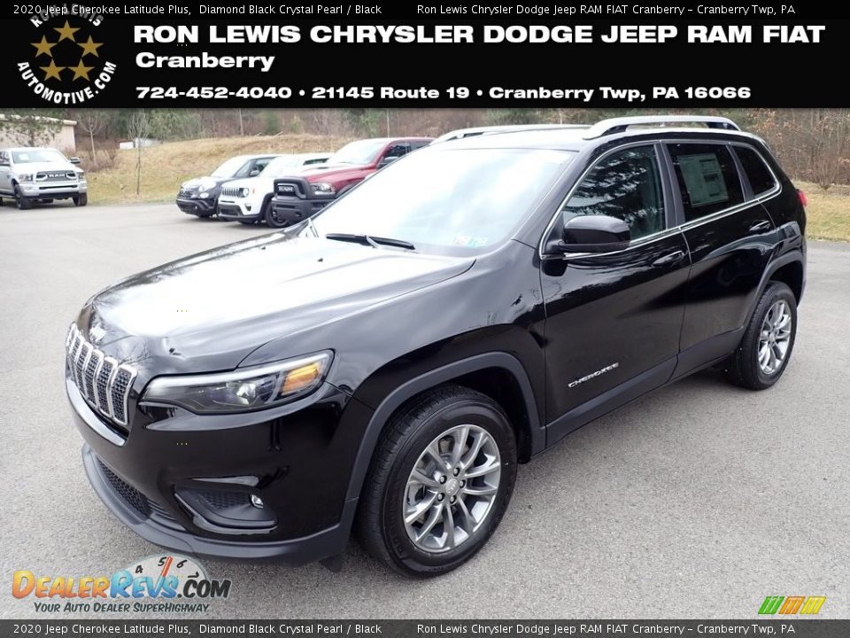 2020 Jeep Cherokee Latitude Plus Diamond Black Crystal Pearl / Black Photo #1