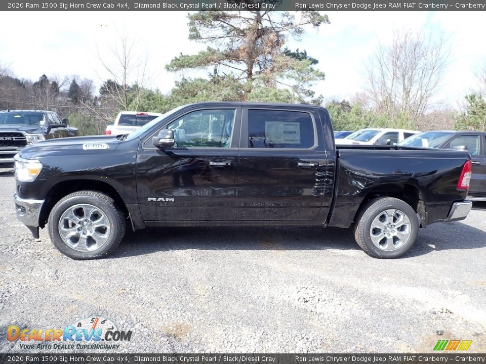 2020 Ram 1500 Big Horn Crew Cab 4x4 Diamond Black Crystal Pearl / Black/Diesel Gray Photo #2