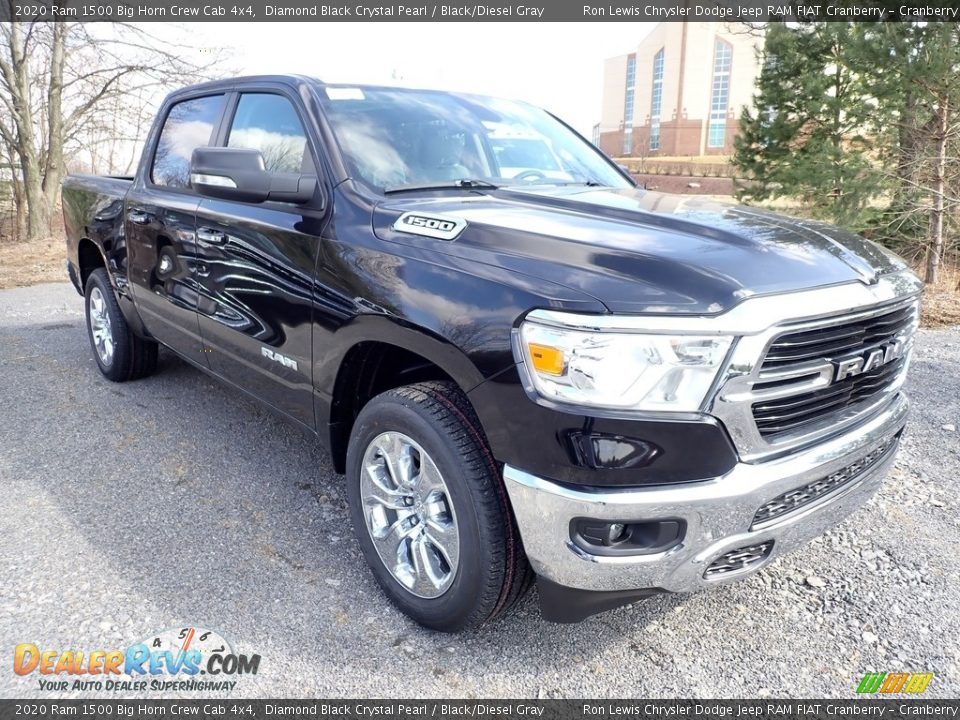 2020 Ram 1500 Big Horn Crew Cab 4x4 Diamond Black Crystal Pearl / Black/Diesel Gray Photo #7