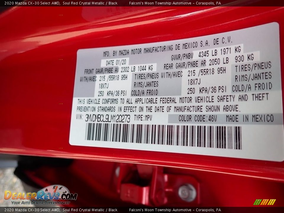 2020 Mazda CX-30 Select AWD Soul Red Crystal Metallic / Black Photo #12