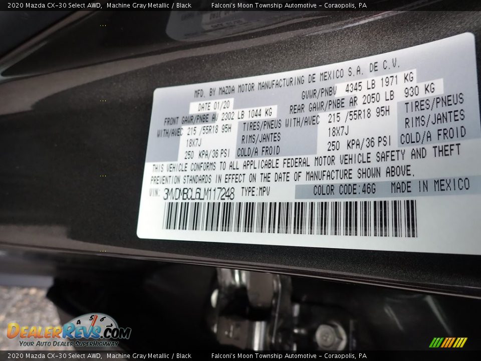 2020 Mazda CX-30 Select AWD Machine Gray Metallic / Black Photo #12