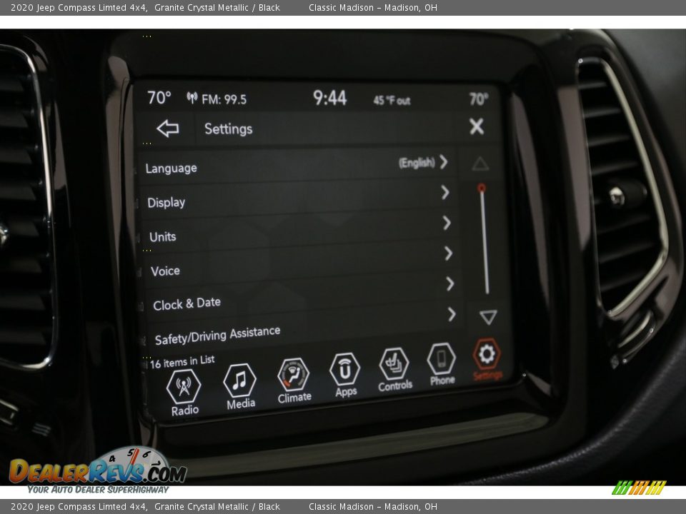 2020 Jeep Compass Limted 4x4 Granite Crystal Metallic / Black Photo #17