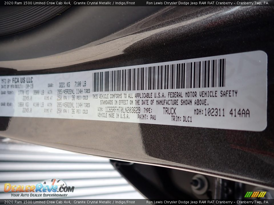2020 Ram 1500 Limited Crew Cab 4x4 Granite Crystal Metallic / Indigo/Frost Photo #16