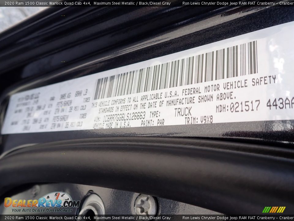 2020 Ram 1500 Classic Warlock Quad Cab 4x4 Maximum Steel Metallic / Black/Diesel Gray Photo #14