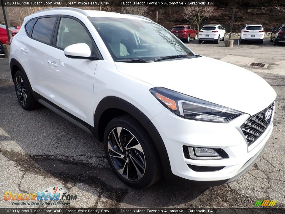 2020 Hyundai Tucson Sport AWD Cream White Pearl / Gray Photo #3