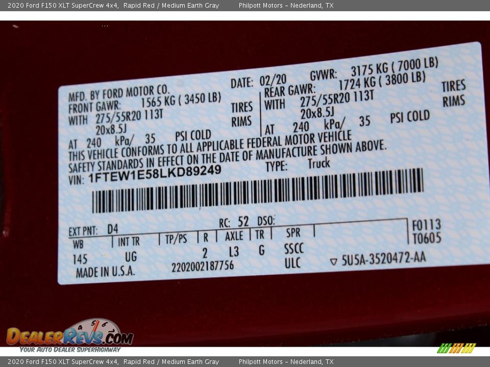 2020 Ford F150 XLT SuperCrew 4x4 Rapid Red / Medium Earth Gray Photo #23
