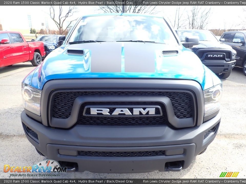 2020 Ram 1500 Classic Warlock Quad Cab 4x4 Hydro Blue Pearl / Black/Diesel Gray Photo #8