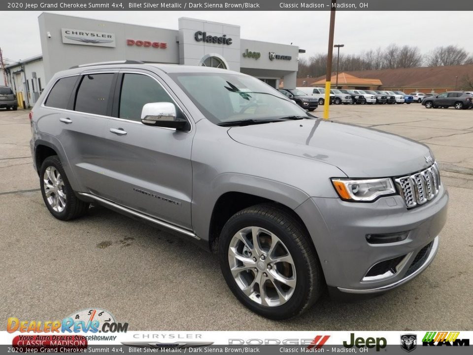 2020 Jeep Grand Cherokee Summit 4x4 Billet Silver Metallic / Dark Sienna Brown/Black Photo #1